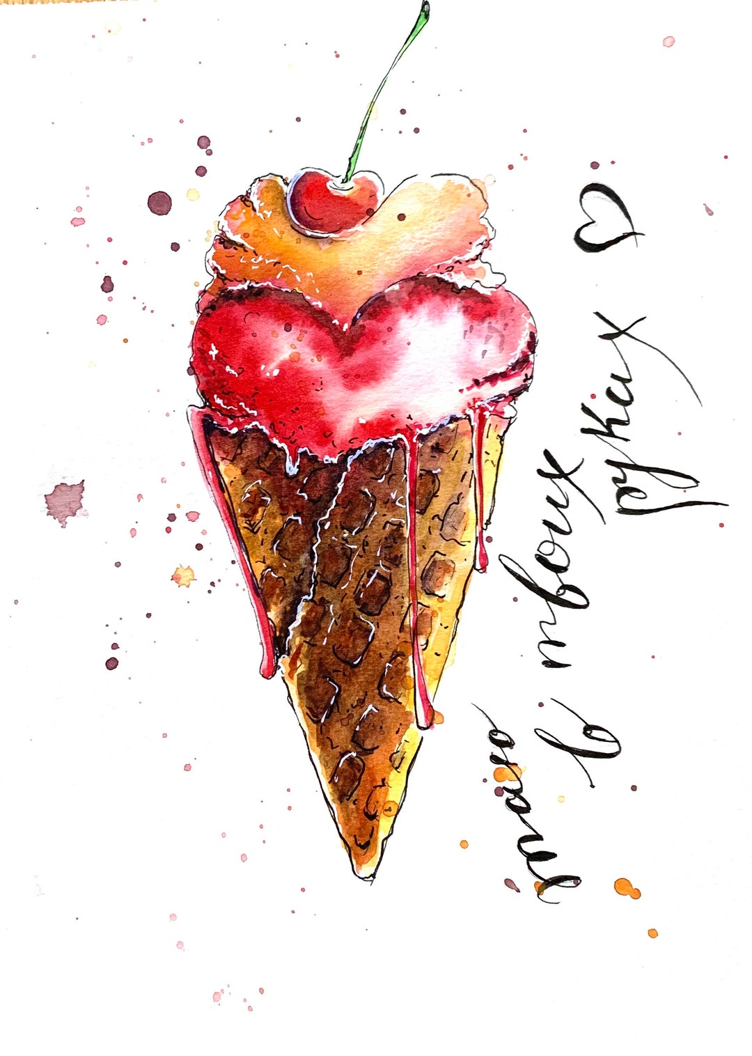 「 Ice Cream」版画 サイン入り 額装 モダンアート #484 il_1080xN.3779101421_6yff.jpg