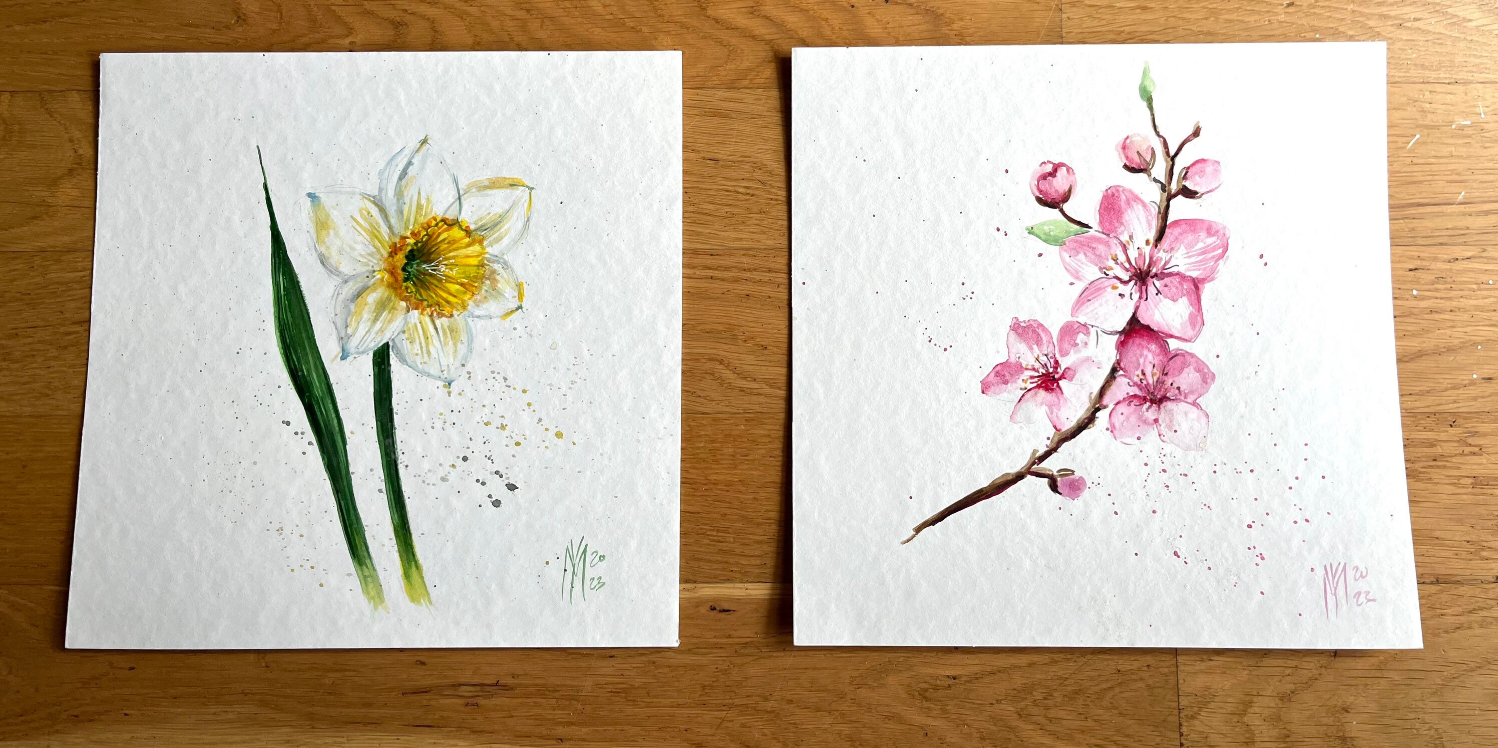 スズランの水彩画：花の壁アート（25 x 35 cm） - Etsy 日本