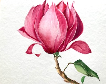 Pintura original de magnólia para decoração de parede