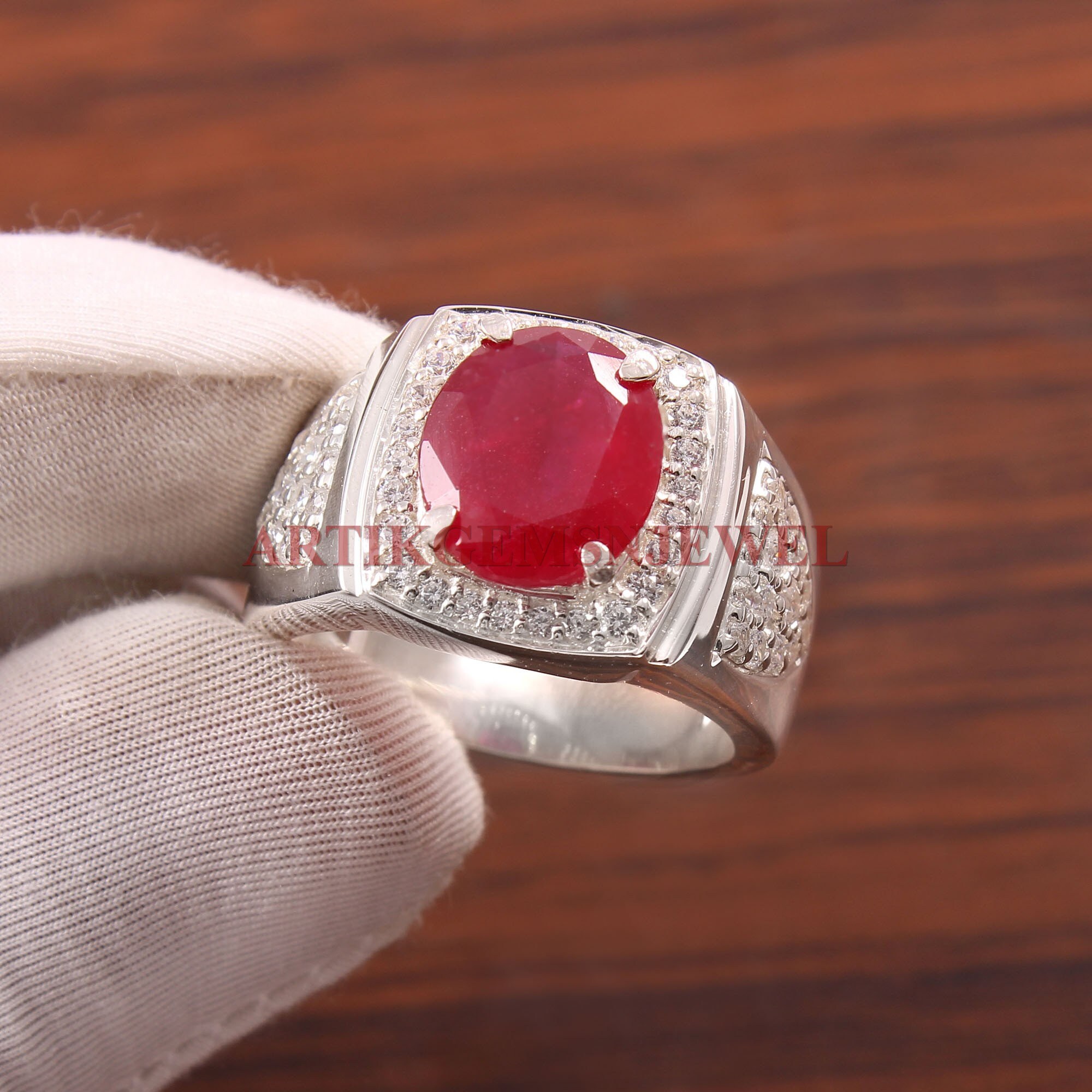 Ruby Gemstone Men's Ring 925 Sterling Silver Ring July | Etsy