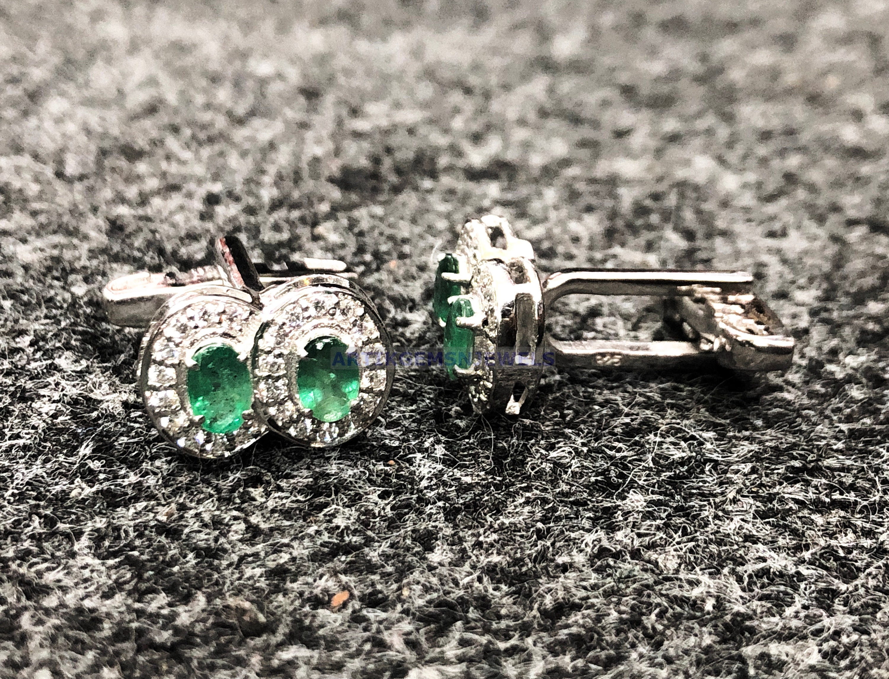 Emerald Cufflink Sterling Silver Cufflink Men's Etsy
