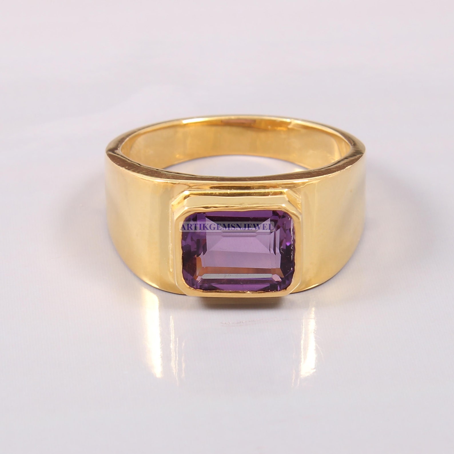 Amethyst Men's Ring 925 Sterling Silver Ring Men's Etsy