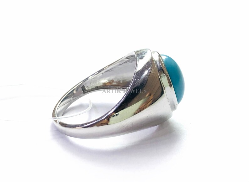 Turquoise Gemstone Ring for Men/'s Personalized Ring for Men/'s December Birthstone Ring for Him 925 Sterling Silver Ring