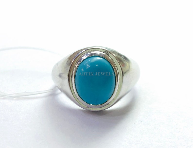 Turquoise Gemstone Ring for Men/'s Personalized Ring for Men/'s December Birthstone Ring for Him 925 Sterling Silver Ring