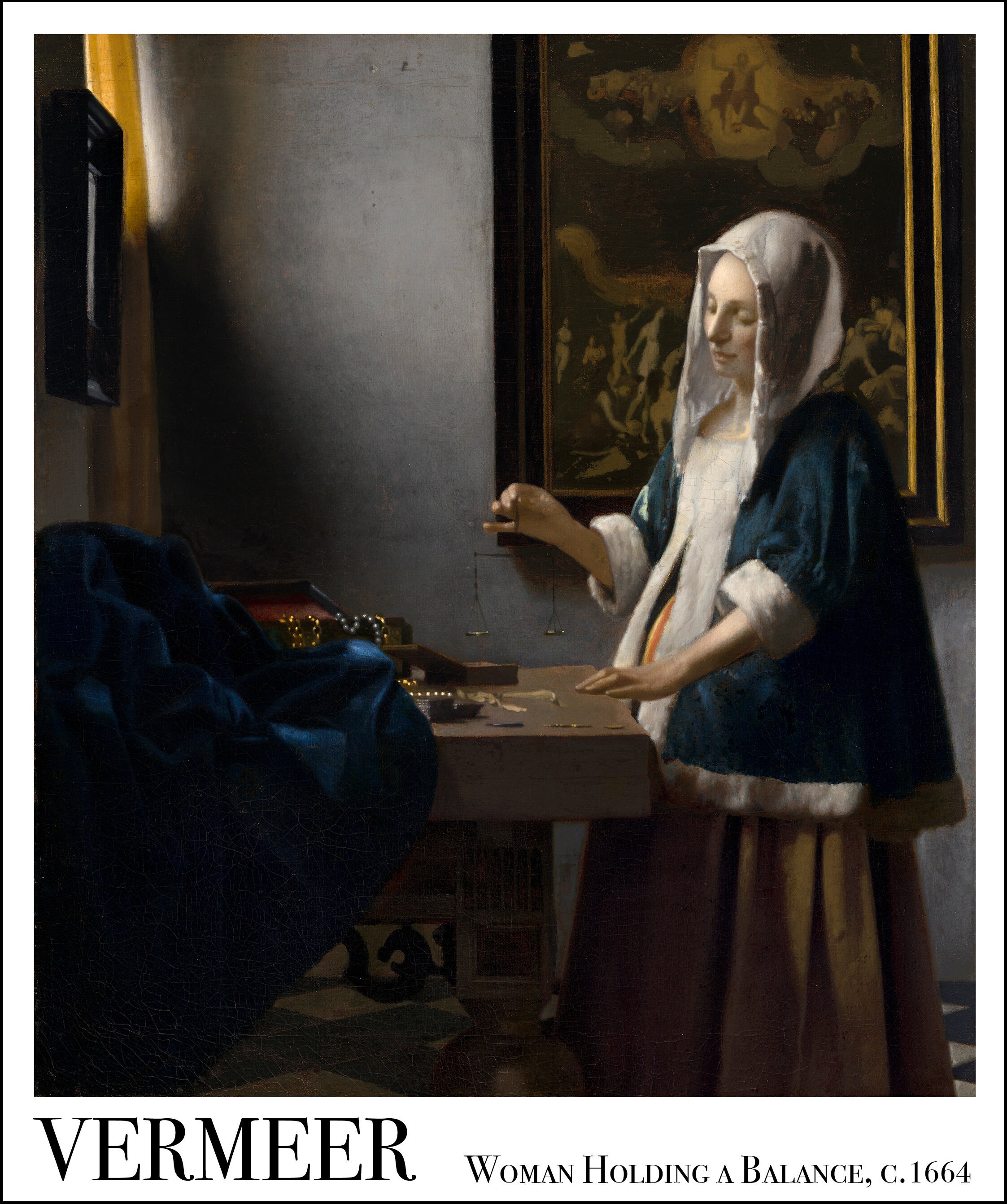 Vermeer Woman Holding a Balance, 1664, Print Etsy