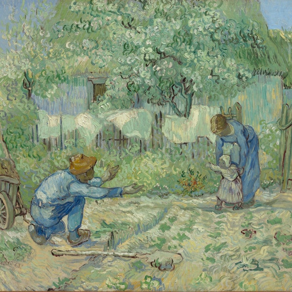 Van Gogh - Erste Schritte, nach Millet, 1890, Druck