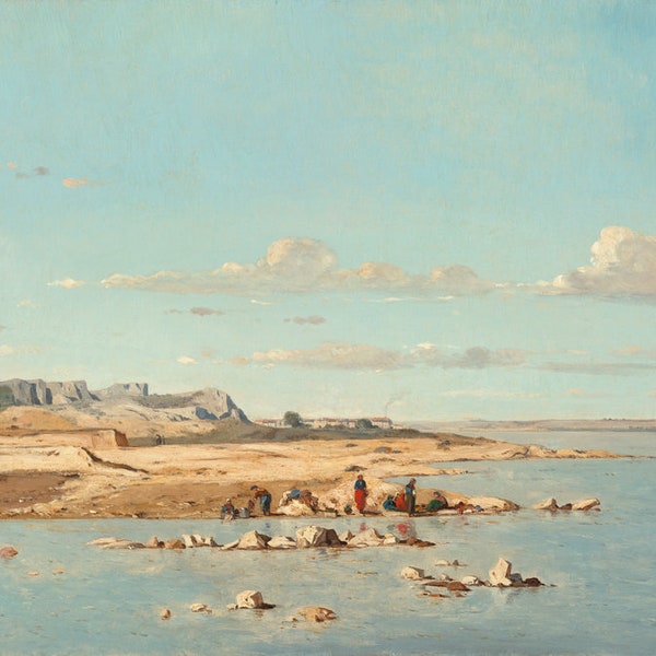 Guigou, Washerwoman on the Banks of the Durance, 1866, Druck
