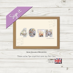 40th Ruby Wedding Anniversary Signing Photo Frame Special Unique Gift Present cut num-882D