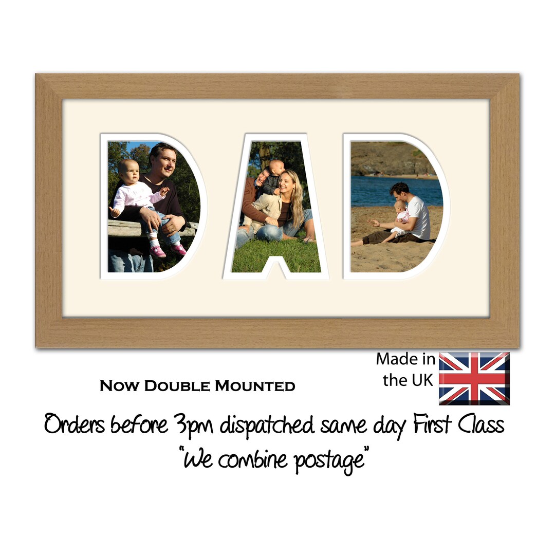 Dad Photo Frame Word Name Photo Frame Special Gift Fathers Etsy UK