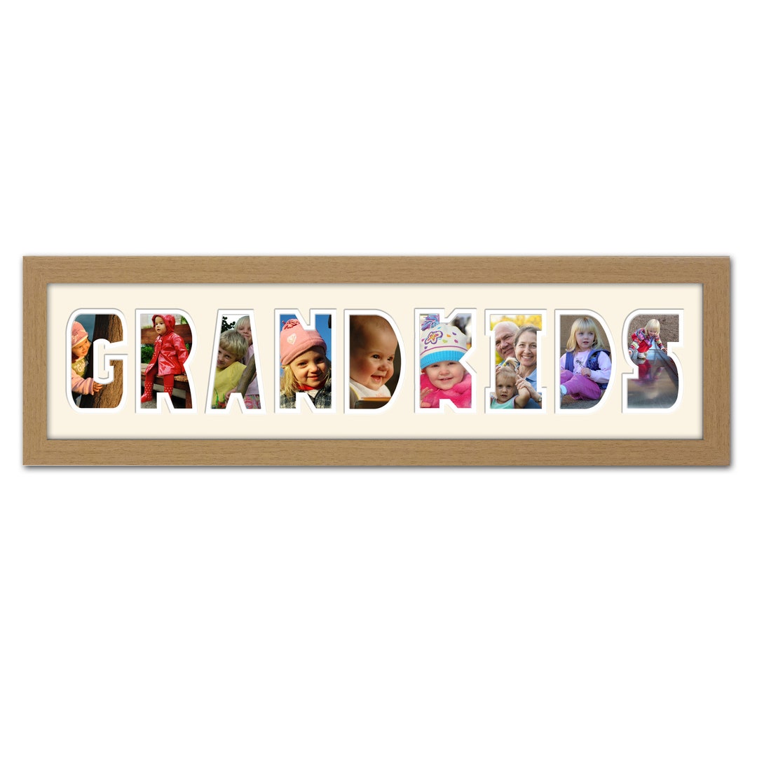 Grandkids Photo Frame Word Name Photo Frame Special Gift Etsy