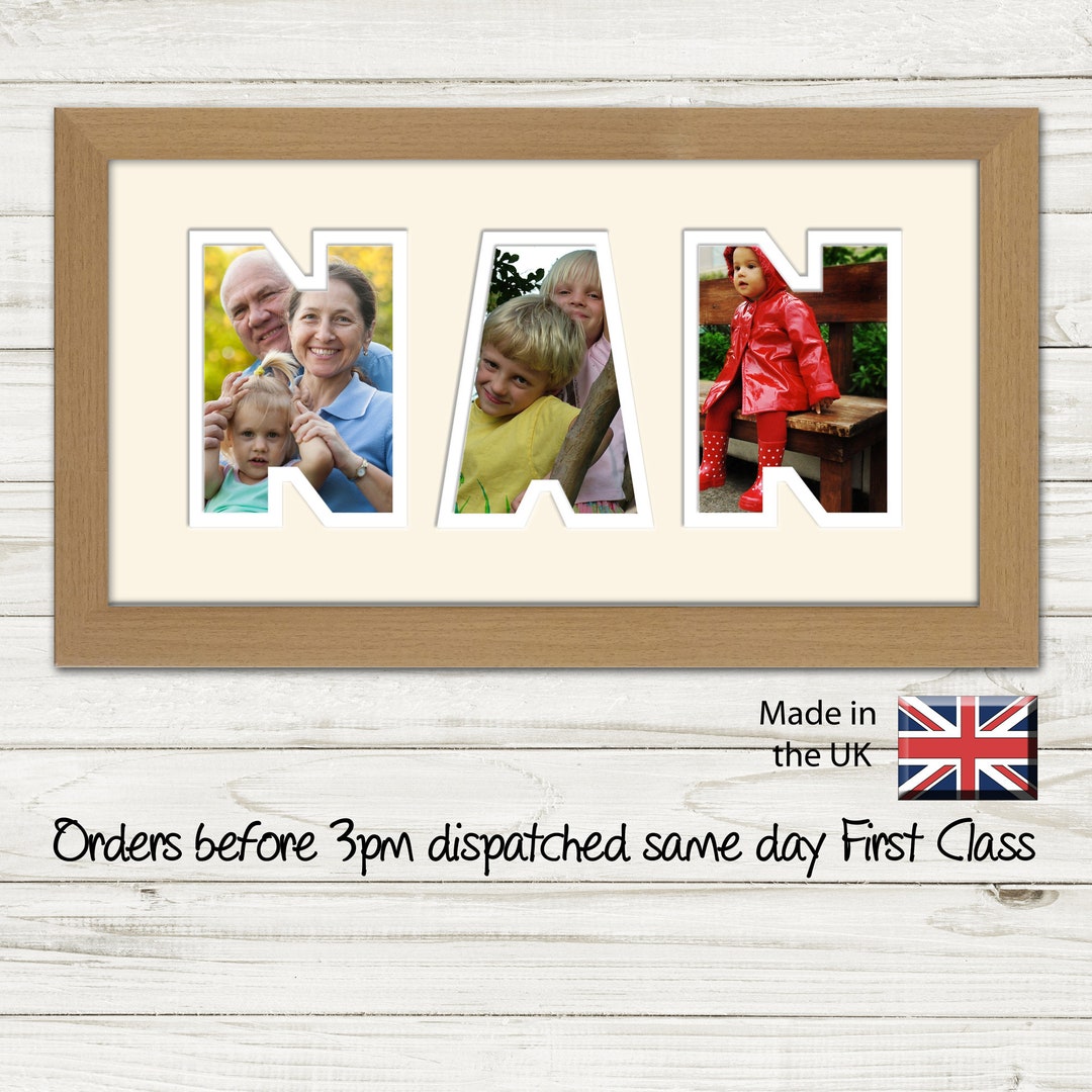 Nan Photo Frame Word Name Photo Frame Best Mothers Day Gift Etsy