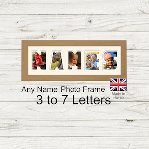 Personalized Name Photo Frame, Cut Out Letter Picture Frame image 1