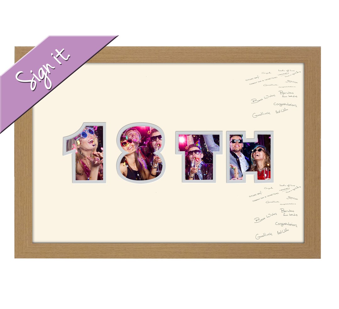 18th Photo Frame Word 18th Birthday Signing Photo Frame Special Gift ...