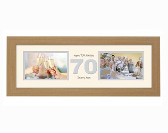 70th Photo Frame Word 70th Birthday Photo Frame Special Gift Two Box 6"x4" 1228A By Photos in a word