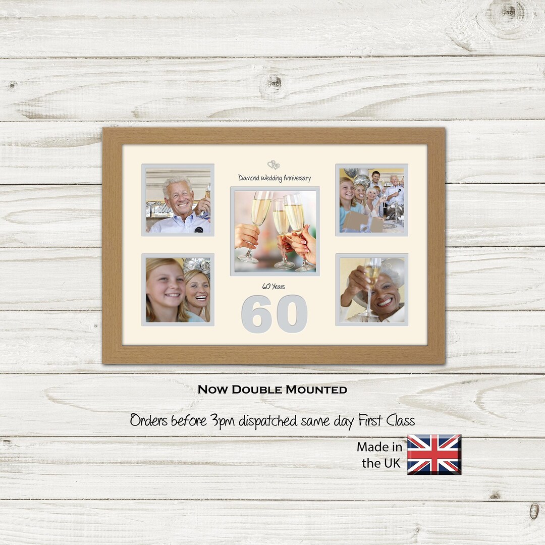 60th Photo Frame 60th Anniversary Photo Frame Diamond Wedding Special ...
