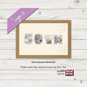 50th Photo Frame Word 50th Birthday Signing Photo Frame Special Gift signing-873D By Photos in a word