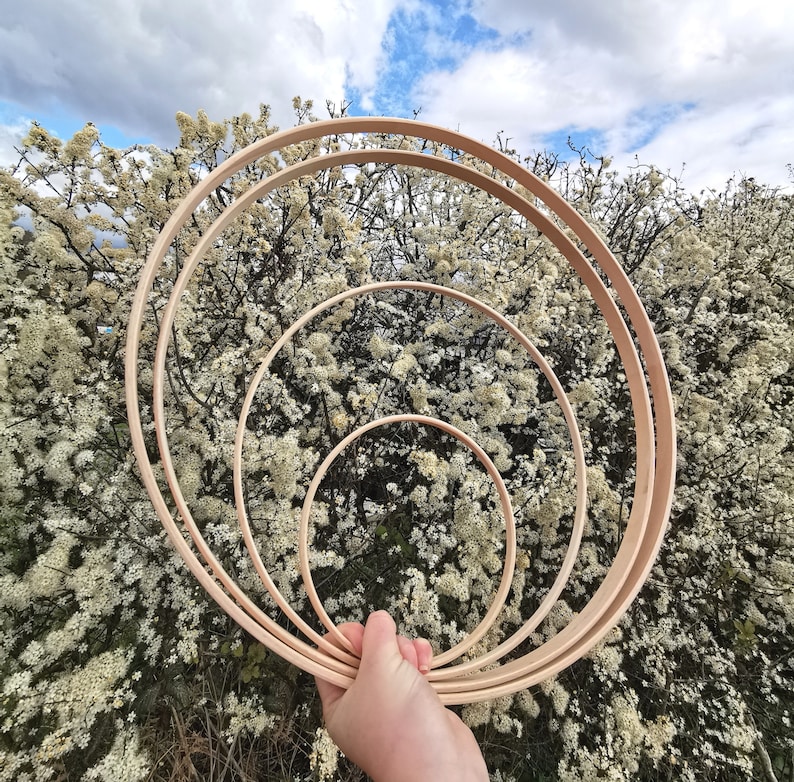 Wood Craft Hoops - Hoop Dream Catcher Dreamcatcher Wreaths Flower Rings - Wooden Rings Macrame Wall Hanging - Ring Toss image 1