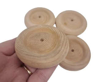 Wooden Craft Wheels Turned Craft Toy Car Truck Model 25mm-60mm