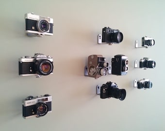 Support mural flottant vintage pour appareil photo - Support cadeau / présentoir pour amateurs de caméra - Affichage de la collection de caméras