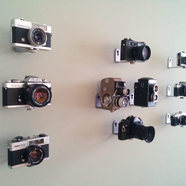 Vintage Camera Floating Wall Mount Bracket - Camera Lovers Gift Stand / Display - Camera Collection Display