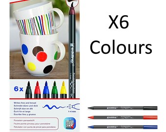 Edding 4200 Porcelain Brush Pen - Black - 10 Pens - Brush Tip 1 4 Mm Felt Tip Pen For Painting And Decorating Ceramics Porcelain Dishwasher Safe Lightfast Ink Quick Drying