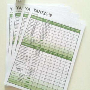 Yahtzee score sheets 384 Games! Score Cards Pads Pages Refills Scorecards Notes - Printed professionally in the UK