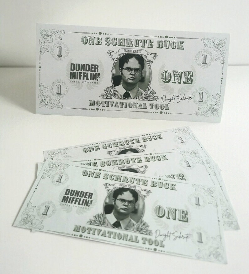 Dwight Schrute Card &amp; Schrute Bucks the Office US Dunder - Etsy UK