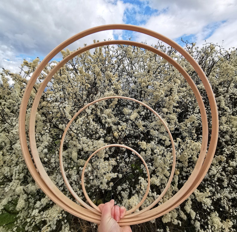 Wood Craft Hoops - Hoop Dream Catcher Dreamcatcher Wreaths Flower Rings - Wooden Rings Macrame Wall Hanging - Ring Toss image 2