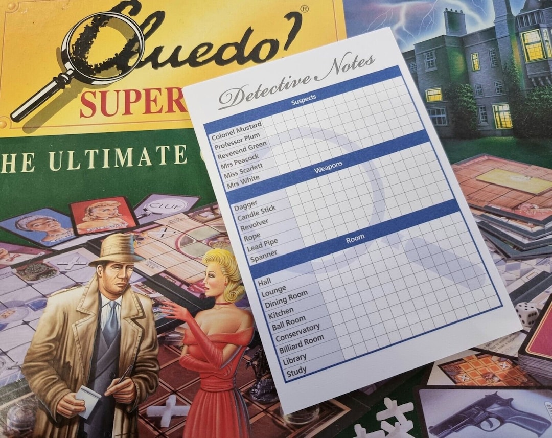 CLUEDO Clue Scorecard Refill Detective Notes Replacements 840 Games Etsy