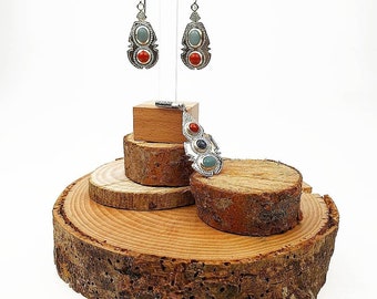 Earrings in Silver 925 and precious semia stones.