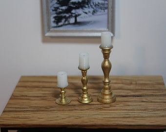 Dollhouse Candlesticks with Candles