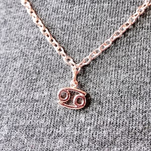 Cancer Necklace Zodiac Star Sign Necklace Rose Gold Horoscope Necklace Astrology Constellation Necklace Dainty Minimalist Necklace Gift Her