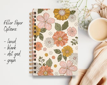 Hardcover Spiral Journal — Retro Floral