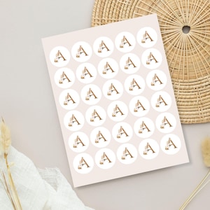 Pegatinas de monograma personalizadas, pegatinas de letras para sobres, regalos y papelería.
