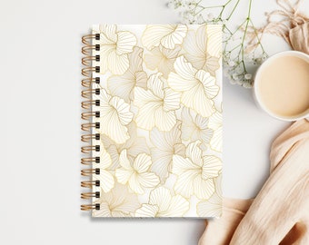 Hardcover Spiral Journal — Gold Lilies