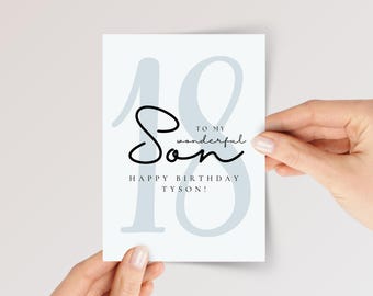 Personalized 18th Birthday Card for Adult Son