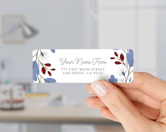 Return Address Labels with Fall Leaves and Berries