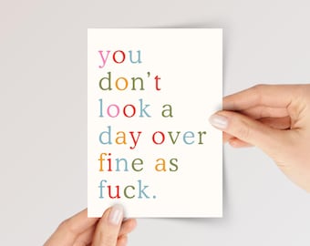 Funny Birthday Card For Husband/Wife, Boyfriend/Girlfriend - Fine as Fuck