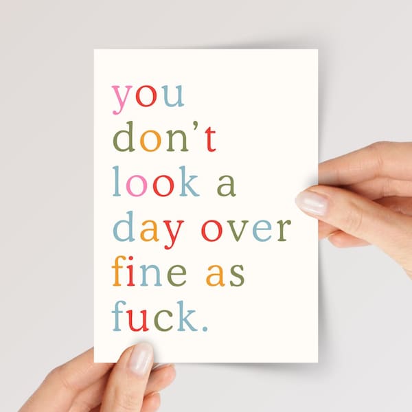 Funny Birthday Card For Husband/Wife, Boyfriend/Girlfriend - Fine as Fuck