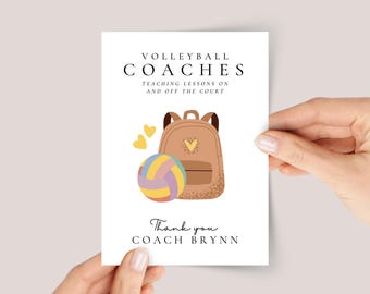 Personalized Thank You Card for Volleyball Coach