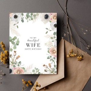 Cartão de aniversário personalizado para esposa