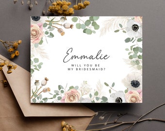 Wedding Card for Bridesmaid - Eucalyptus