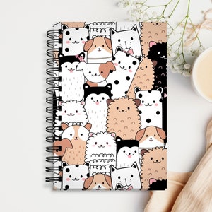 Hardcover Spiral Journal Cute Kawaii Dogs image 1