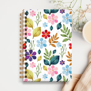 Hardcover Spiral Journal Colorful Flowers image 1