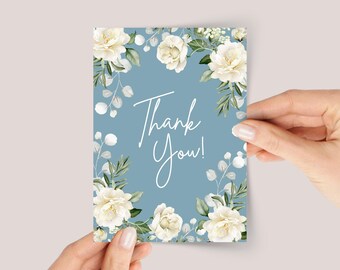 Floral Thank You Card with White Flowers