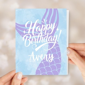Mermaid Tail Birthday Card for Kids
