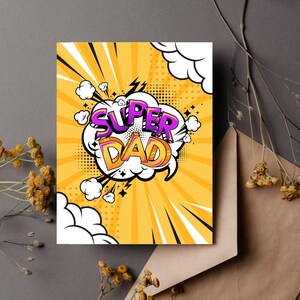Cartão de felicitações personalizado para o Dia dos Pais para o Super Pai