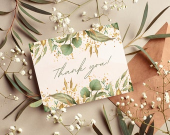 Thank You Card - Boho Eucalyptus Wedding
