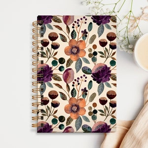 Hardcover Spiral Journal — Autumn Florals