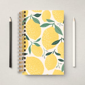 SALE! College Ruled Notebook Journal 150 Pages (75 Sheets), Journal Size 8.5&quot; x 5.5&quot; - Lemons